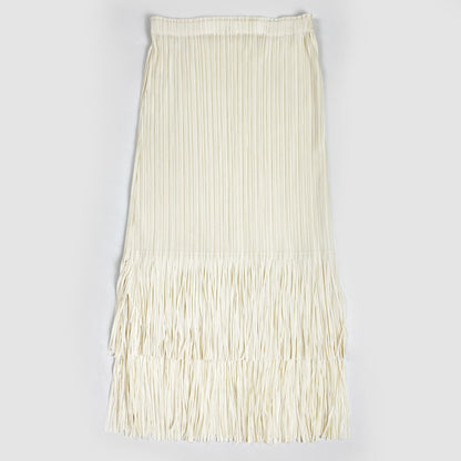 Pleated Tassel A- Line Skirt Mid-length