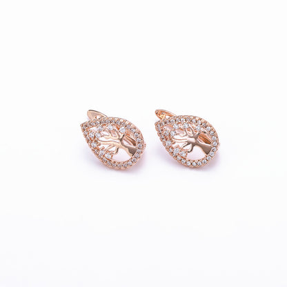 Creative Copper Earrings Studded With Zircon