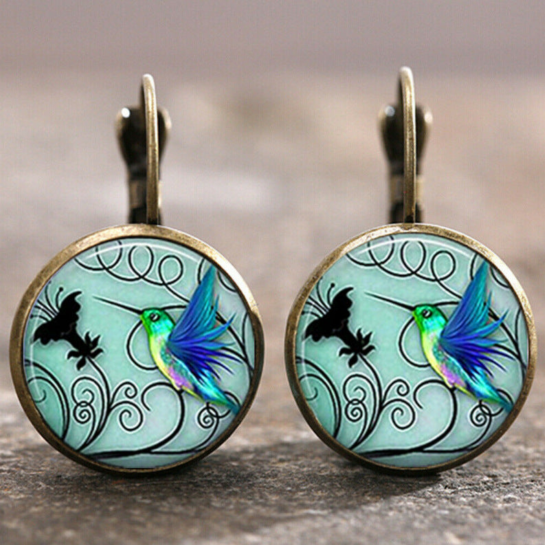 New Time Stone Pendant Moon Angel Earrings