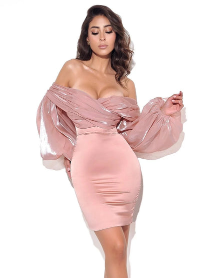 Elevate Your Style: Lantern Sleeve One-Shoulder Dress