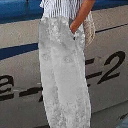 3D Digital Printing Cotton and Linen Rag-eared Casual Pants