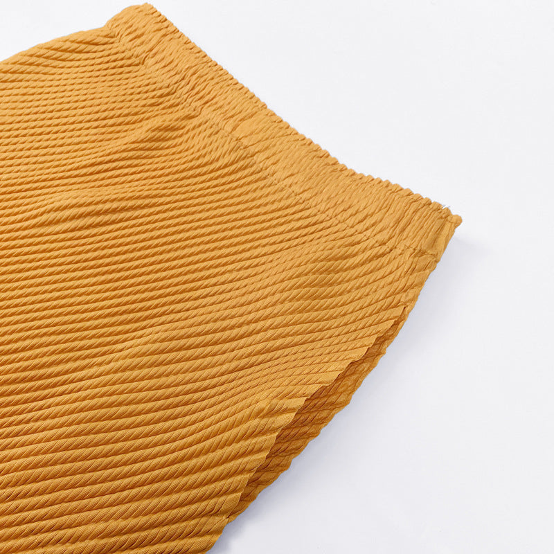 Summer High Waist Pure Color All-matching Tassel Skirt