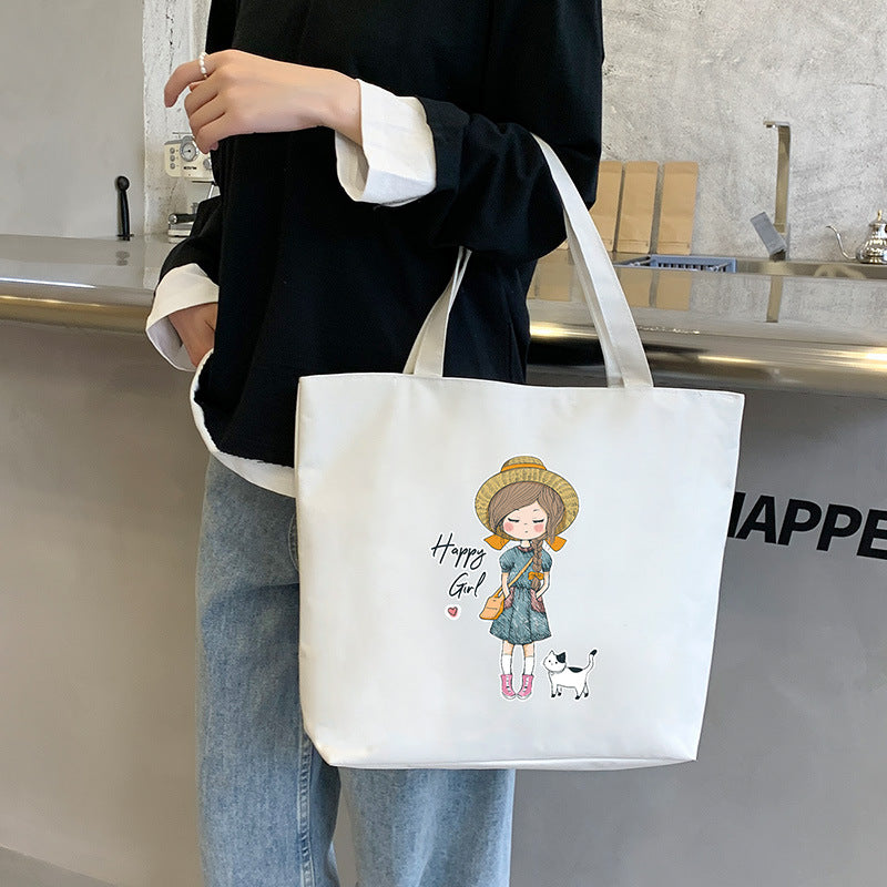 Women's Canvas Bag New Shoulder Handbag Student Tote One Piece