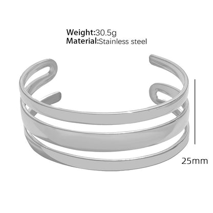 European And American Personalized Exaggerated Titanium Steel Open-end Bracelet
