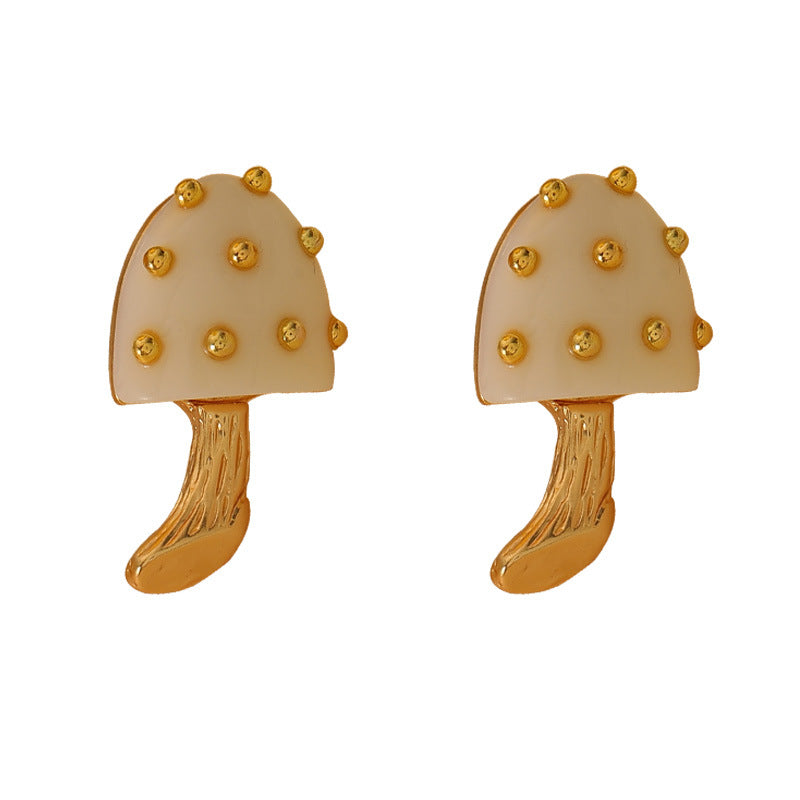 Retro Mushroom Stud Earrings Niche Design