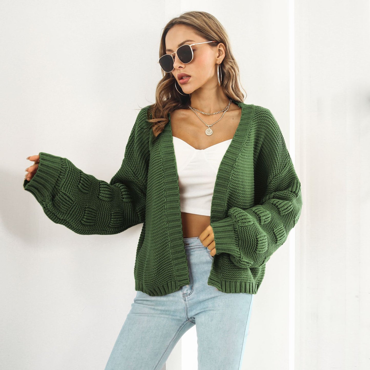 Elegance Meets Comfort: Puff Sleeve Cardigan Sweater for Women