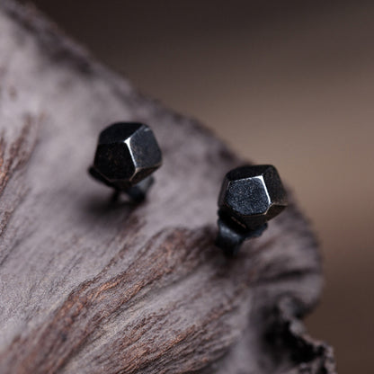 Oxidation Black Fashion Three-dimensional Geometric Earrings