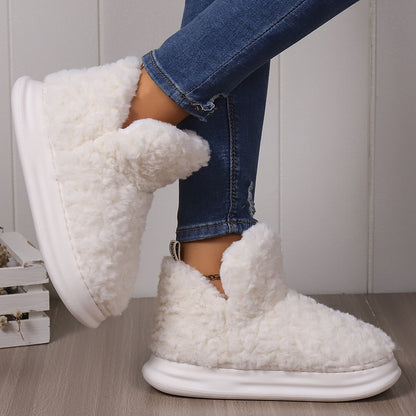 Female Winter Wear Heel Wrap Platform Type High Cotton-padded Shoes