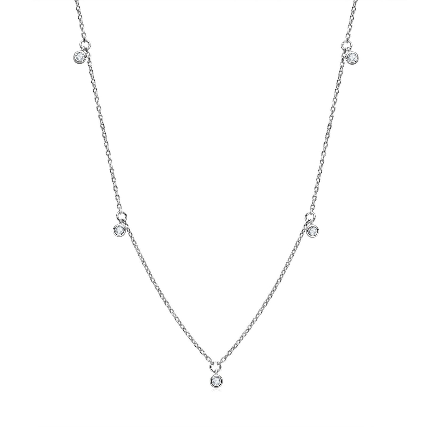 S925 Sterling Silver Starry Clavicle Chain