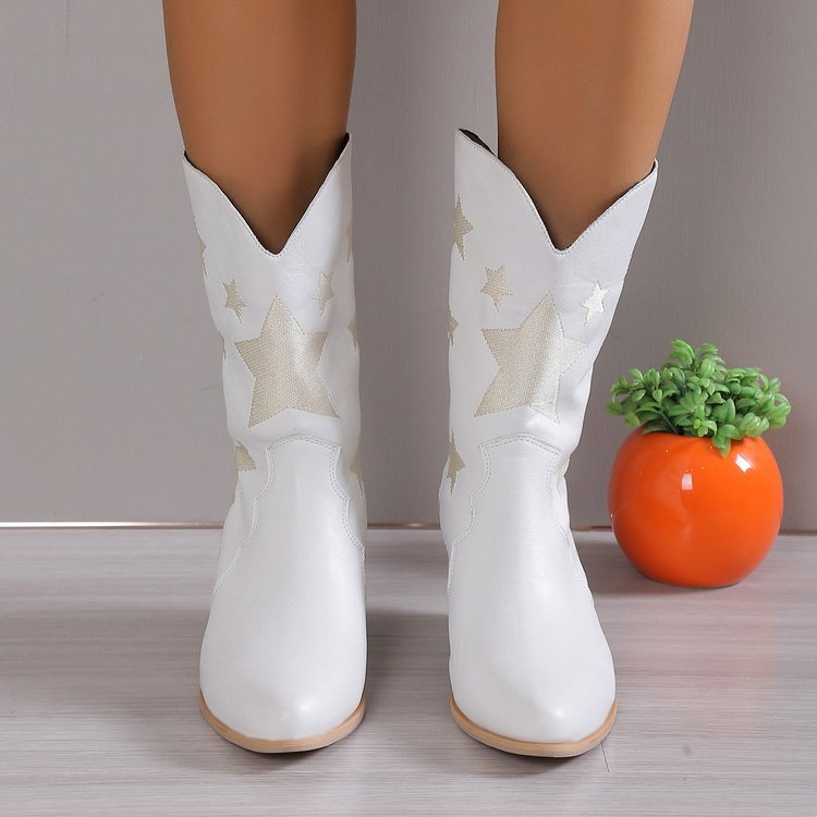 Step into Elegance with Women's Embroidered Knight Boots