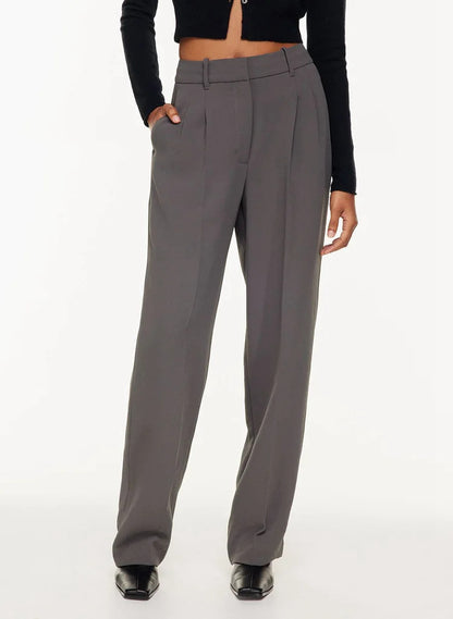 Elevate Your Wardrobe: High Waist Straight Trousers with Pockets