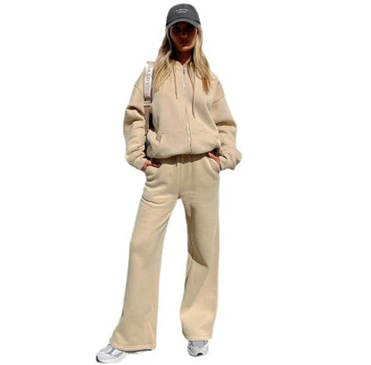 Embrace Casual Comfort and Sporty Style with this Women's Hooded Jogger Set