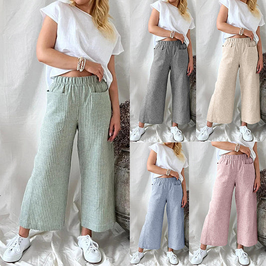 Effortless Chic: Women's Cotton and Linen Loose Fashion Casual Straight-leg Pants