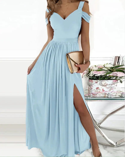 Elegance Personified: Long Floor-Length Greek Style Pleated Dress