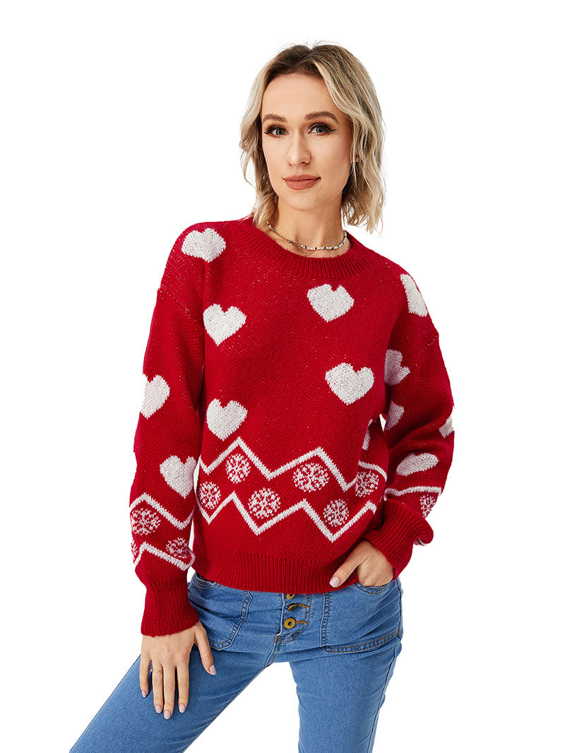 Embrace Cozy Elegance: Women's Loose Casual Cozy Heart Sweater