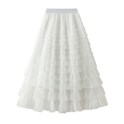 Summer New High Waist Mid-length Fairy Lady Skirt