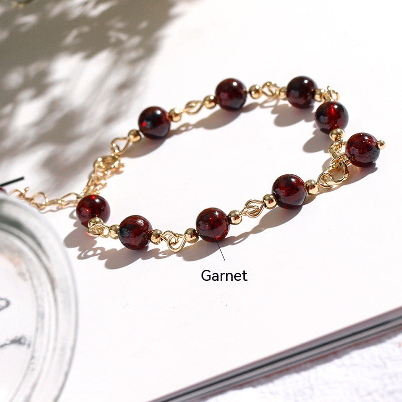 Bardo Wine Red Garnet Bracelet For Women