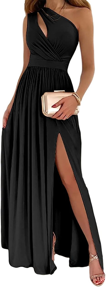 Elevate Your Style with an Elegant One-Shoulder Maxi Dress