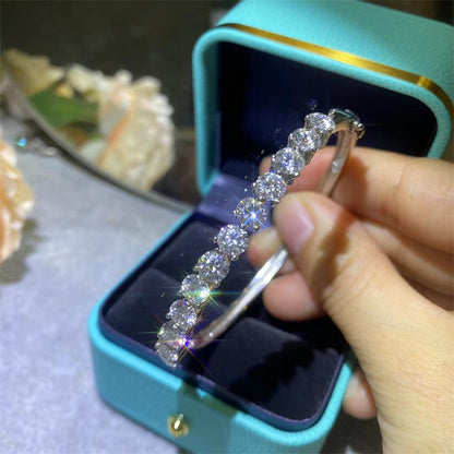 D Color Moissanite Full Diamond Bracelet Four-claw Round Diamond