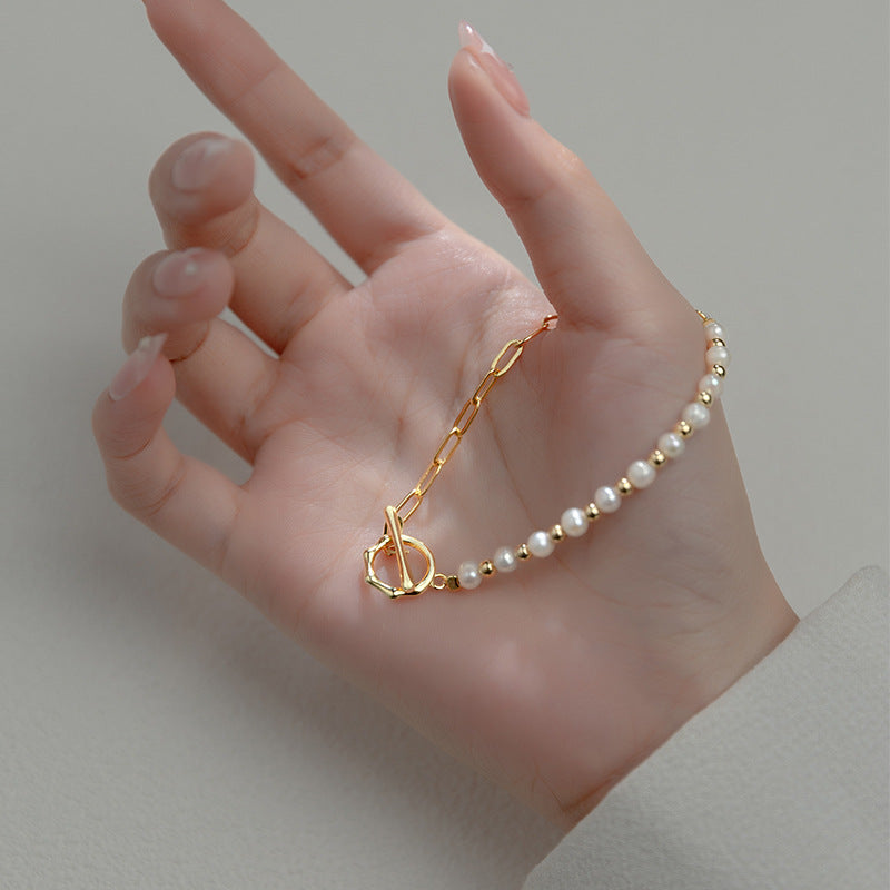 Women's Korean-style Pearl Stitching Bracelet