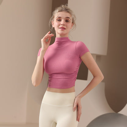Women's Fashion Casual Small Turtleneck Sports Top