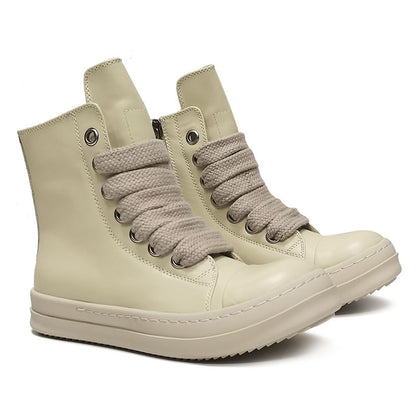 High-top Leather Shoes Sneakers for Sports and Casual Wear