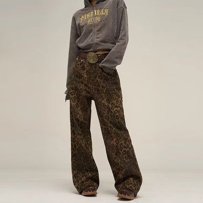 Women's Vintage Leopard Print Jeans