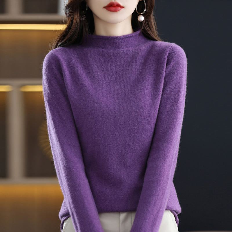 Merino Half-collar Wool Sweater Women