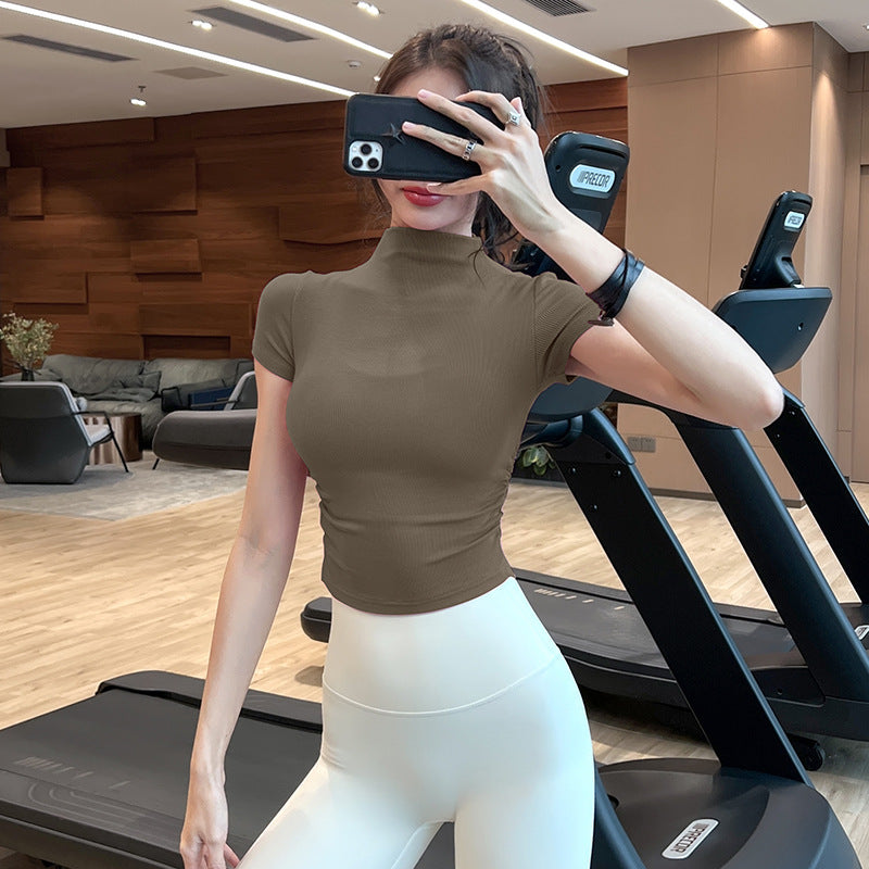 Women's Fashion Casual Small Turtleneck Sports Top