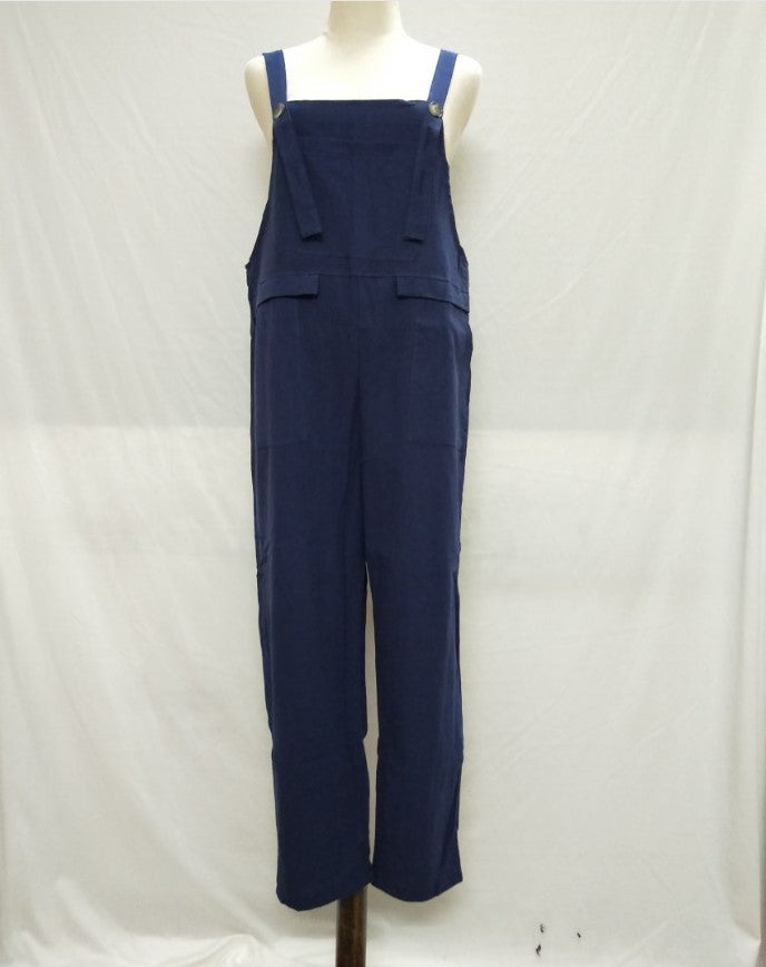 Women's Clothing Pocket Casual Long Suspender Pants
