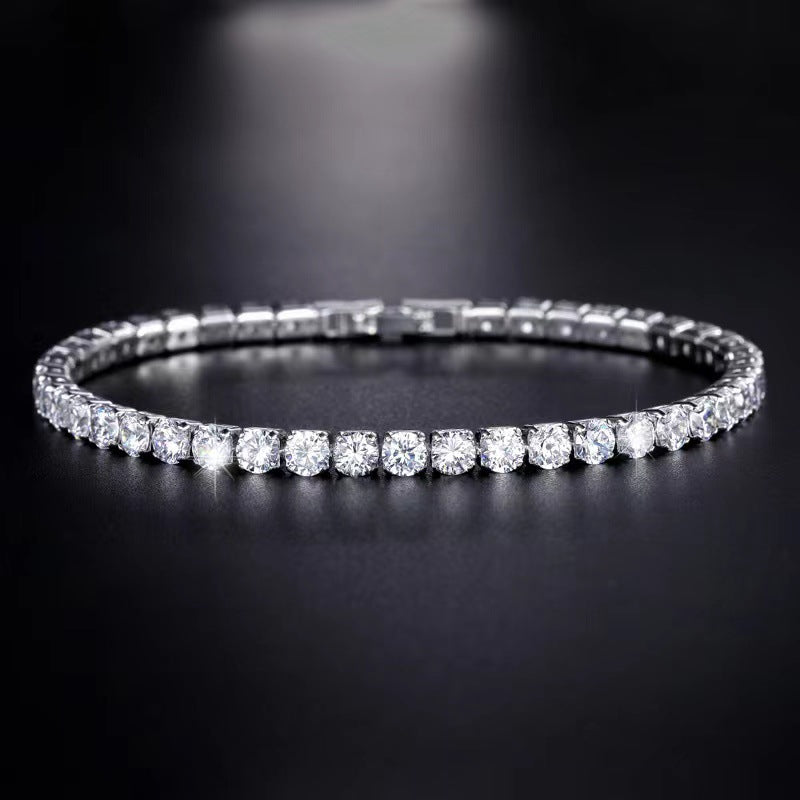 4mm Single Row Diamond All-match Simple Bracelet Women