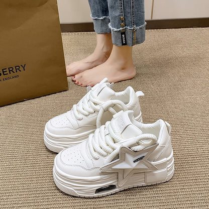 Lightweight Fashion All-match Casual White Shoes For Women Platform Board Shoes