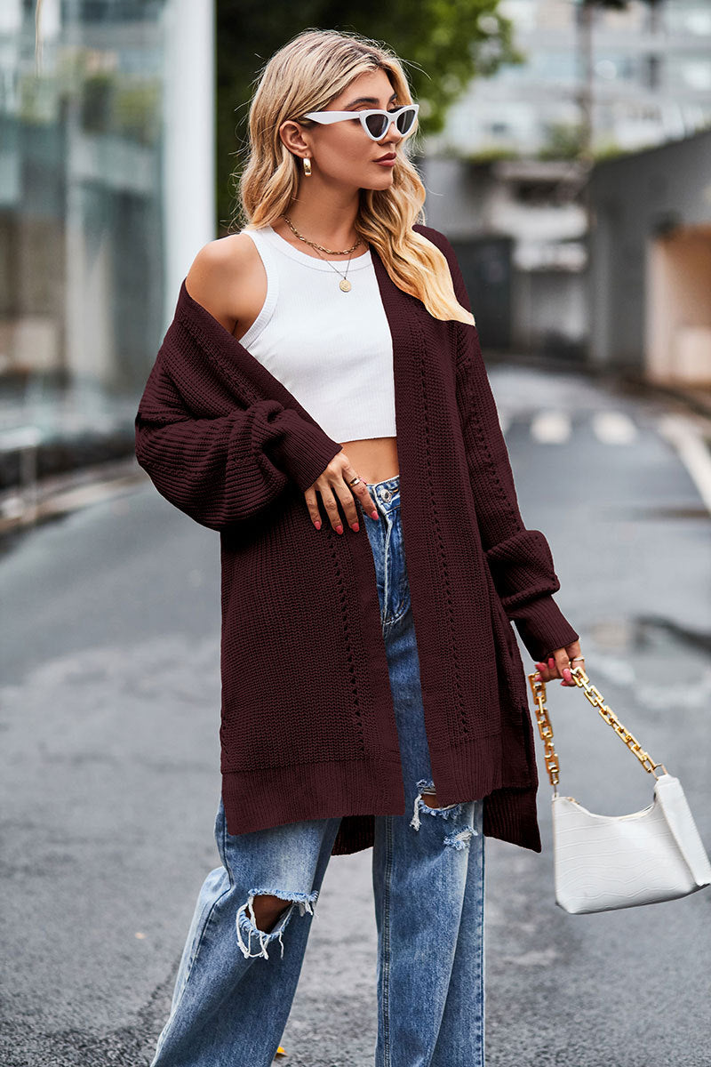 Embrace Cozy Elegance: Women's Loose Sweater Coat With Pocket