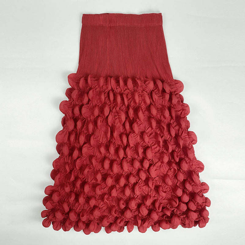 Solid Color Mid-length High Waist Slimming Skirt