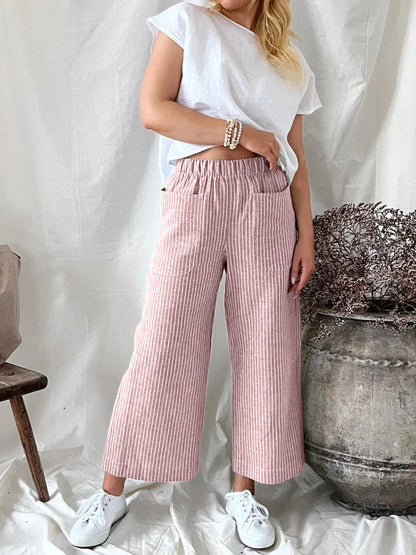 Effortless Chic: Women's Cotton and Linen Loose Fashion Casual Straight-leg Pants