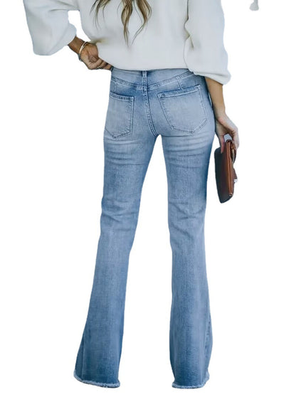 Women's Jeans Slightly Flared High Waist Slim Fit