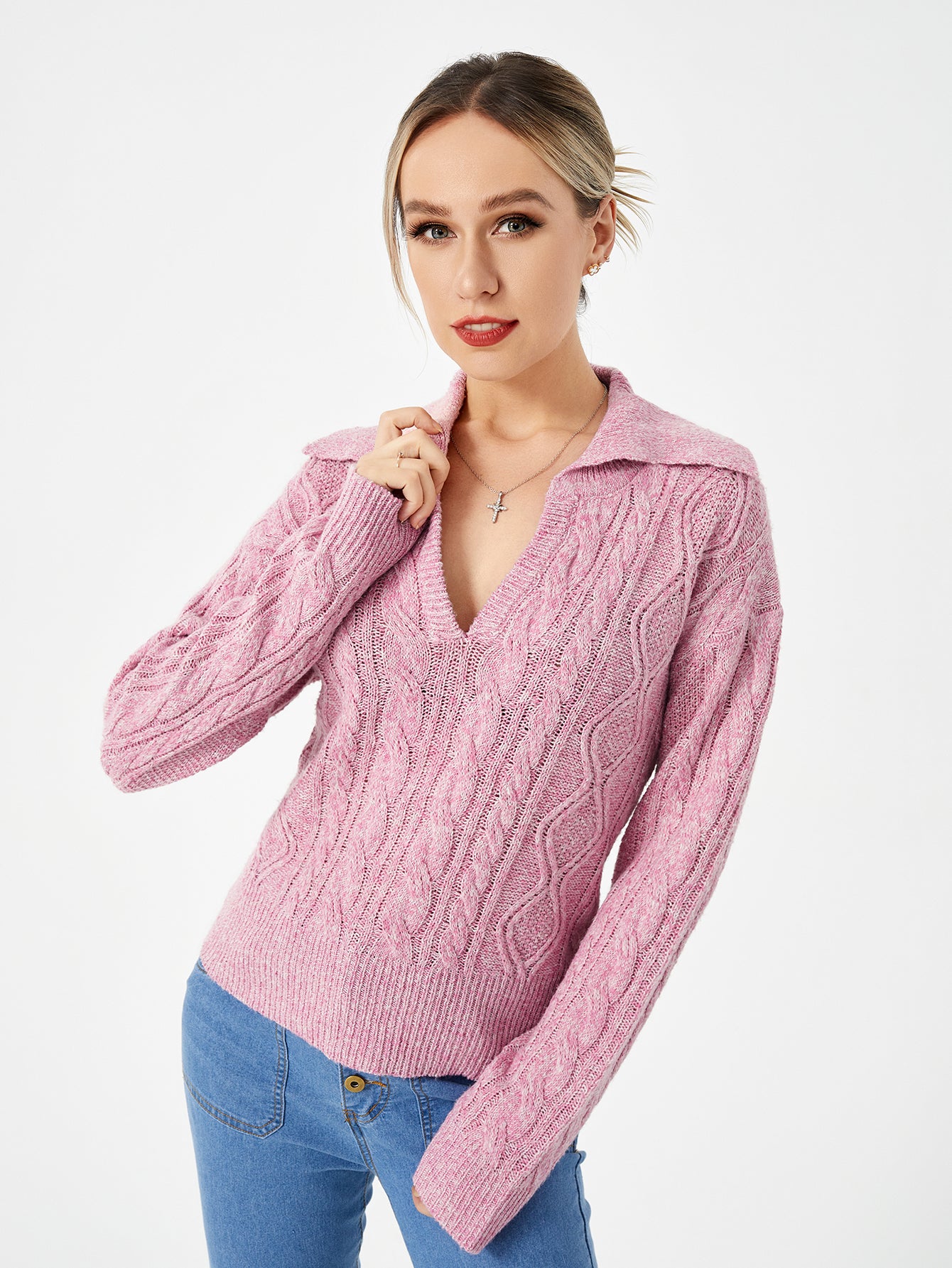 Cozy Up in Style: Women's Warm Casual Lapel Sweater