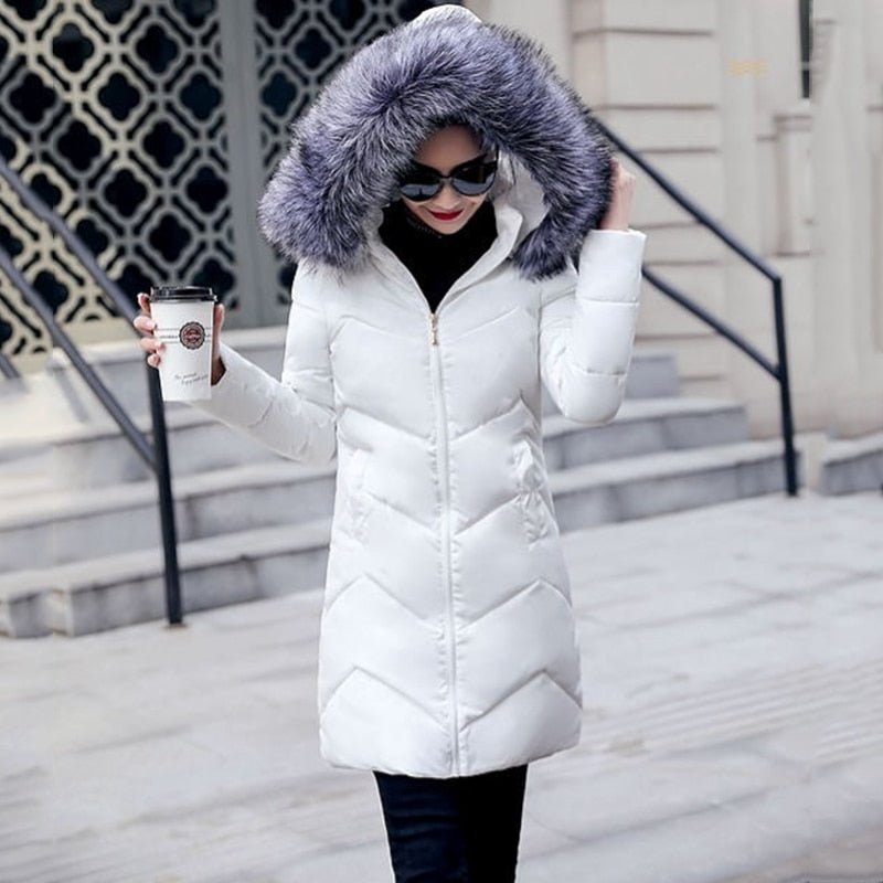 Elevate Your Winter Wardrobe with SZMXSS Fur Collar Hooded Long Jacket - Woman's Heaven